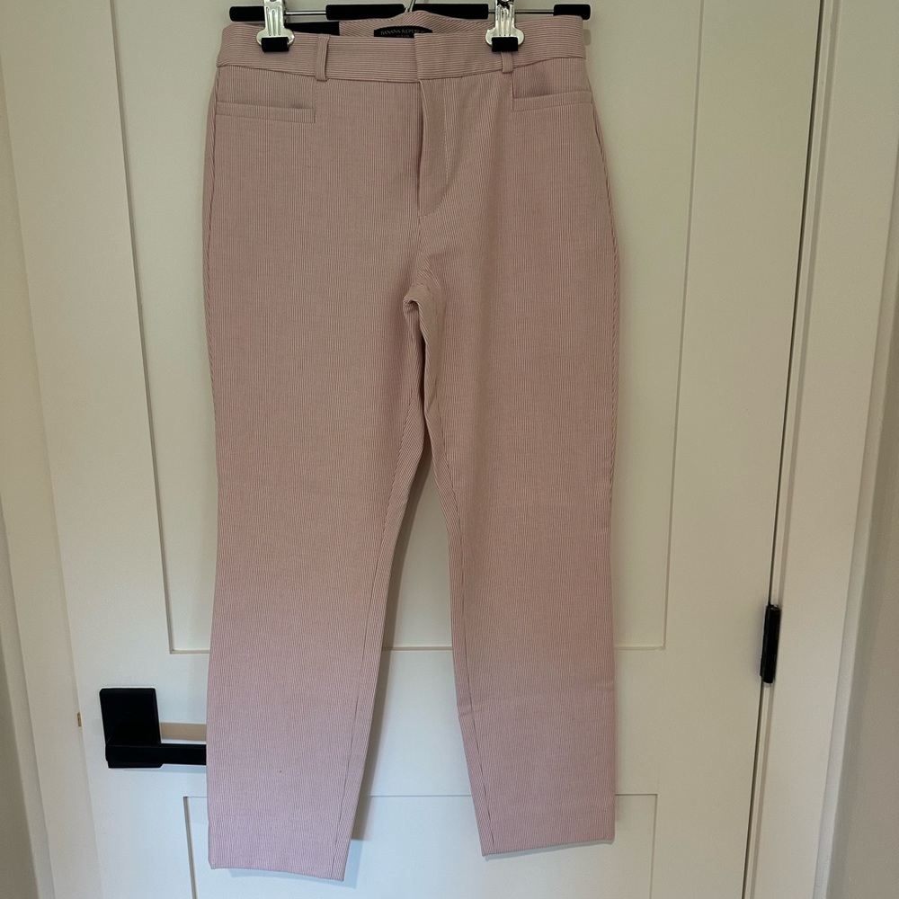 NWT Banana Republic Light Pink/White Striped Sloan Pants